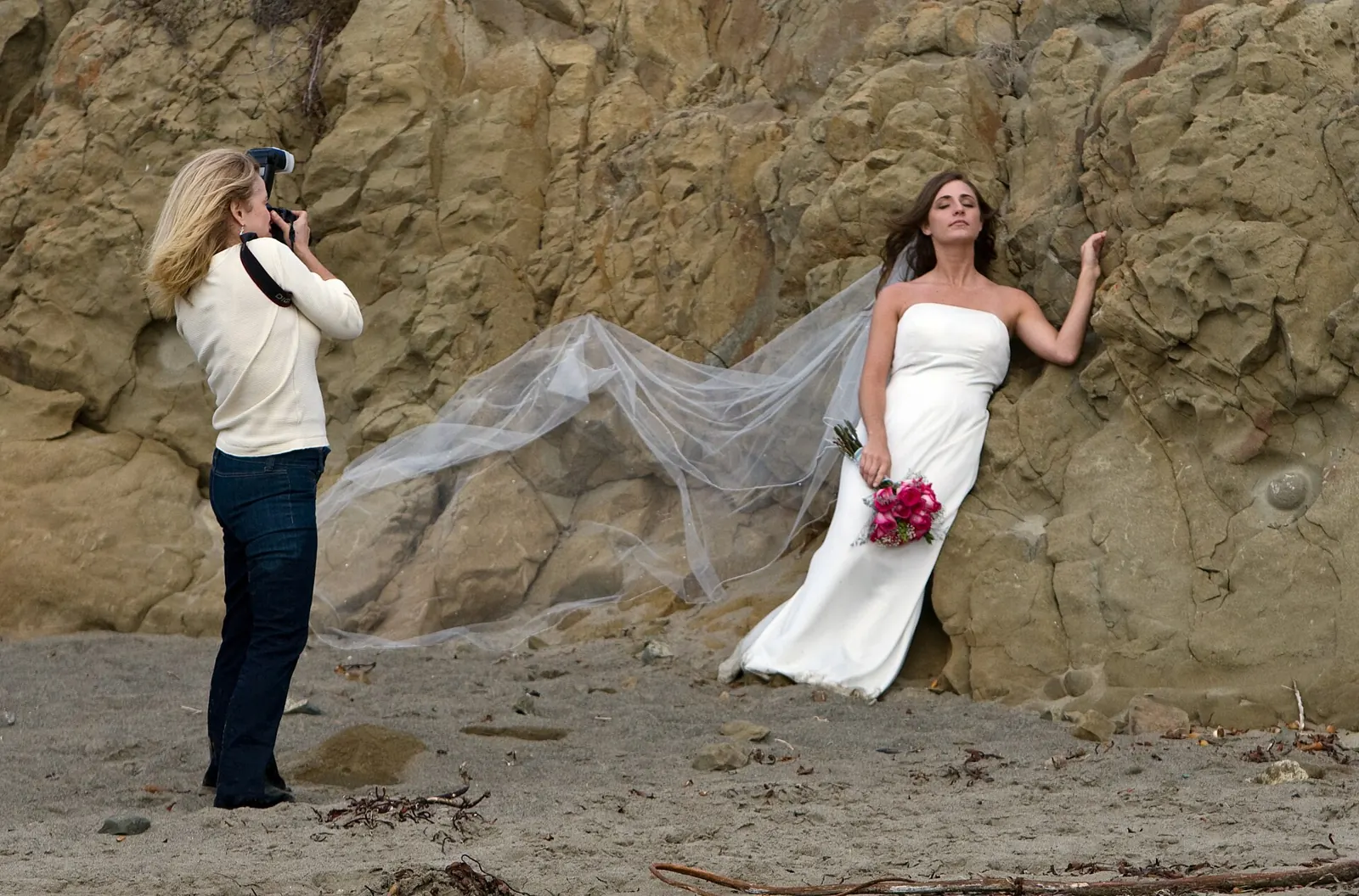 Wedding photographer at work