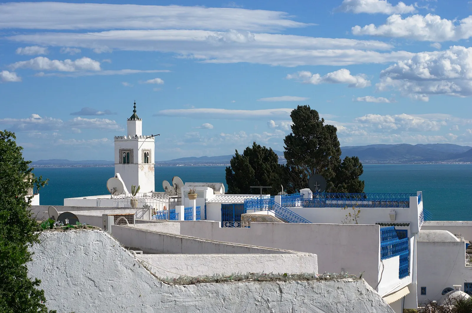 Sidi Bou Saïd et la baie de Tunis