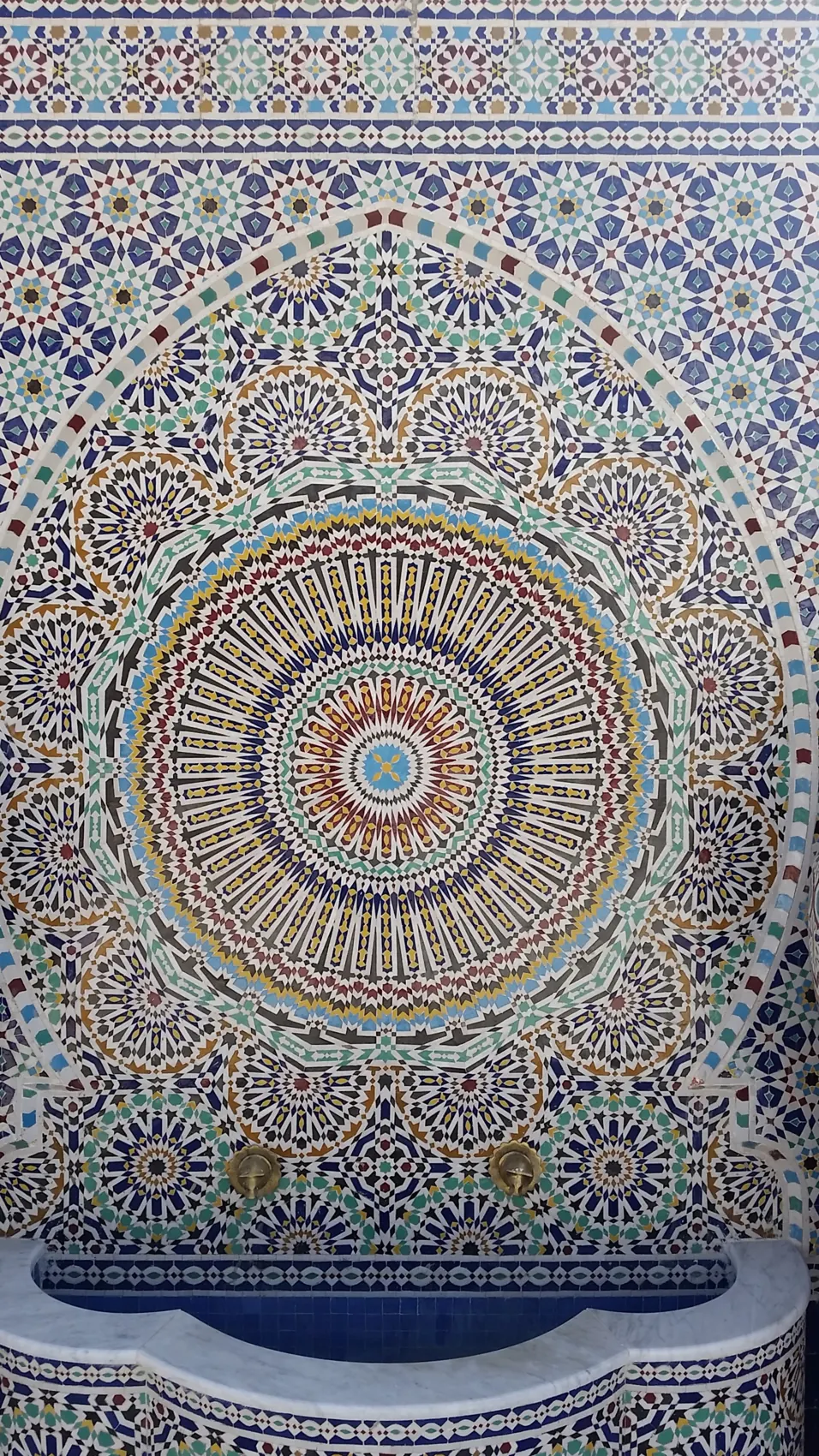 Zellige fountain in Fez